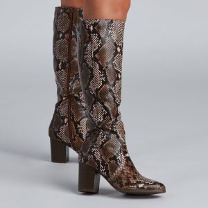 Chic Vixen Snake Faux Leather Boots
