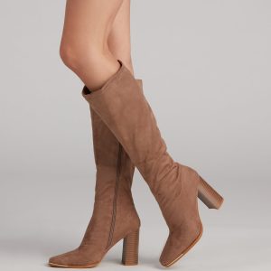 Stylish Day Faux Suede Boots