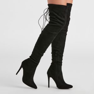 Stacked On Style Lace-Up Boots