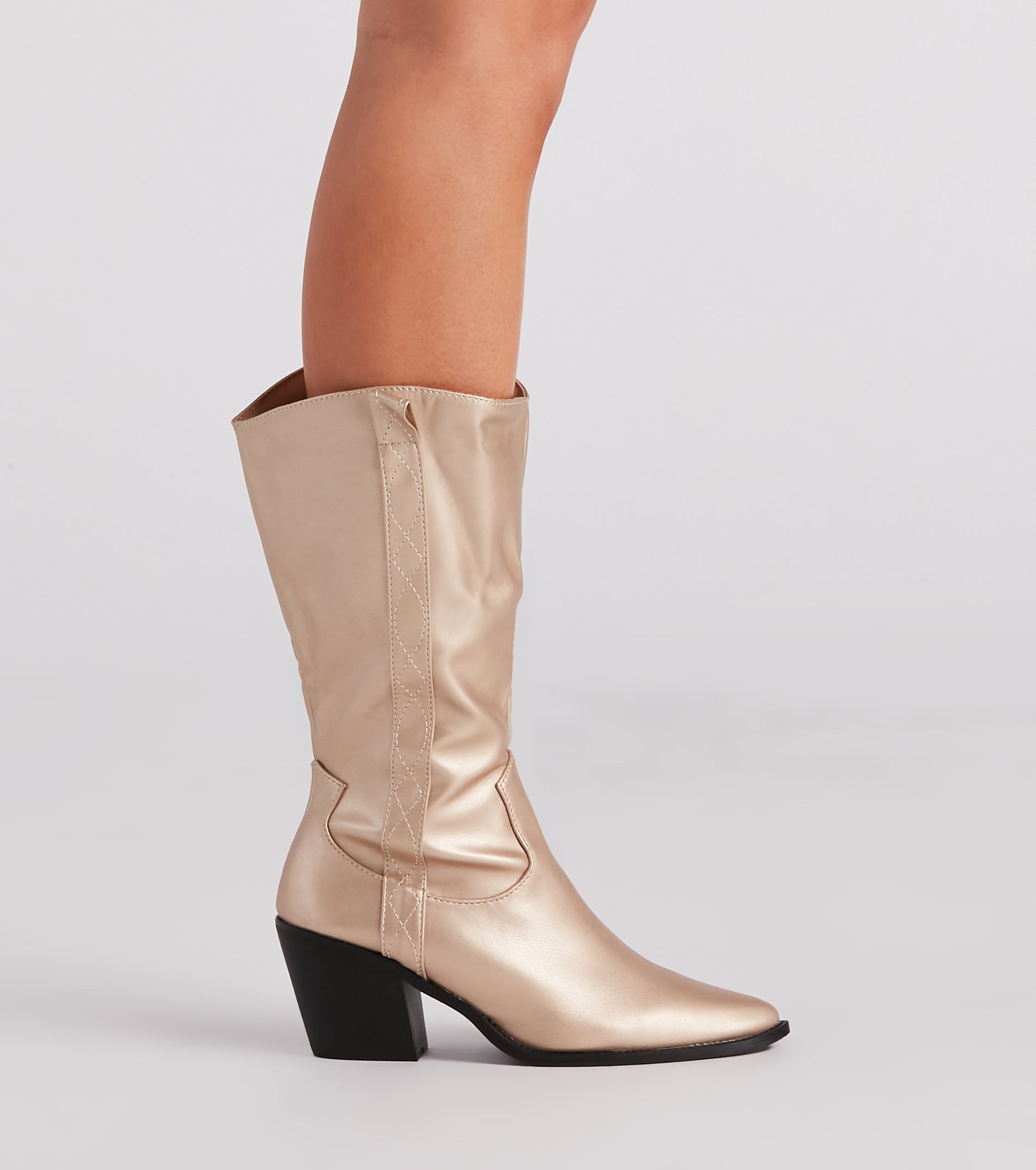 Western Glam Chrome Cowboy Boots - Image 3