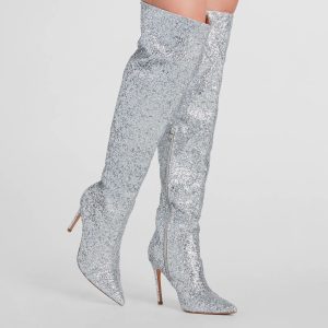 Truly Sparkled Glitter Over-The-Knee Boots
