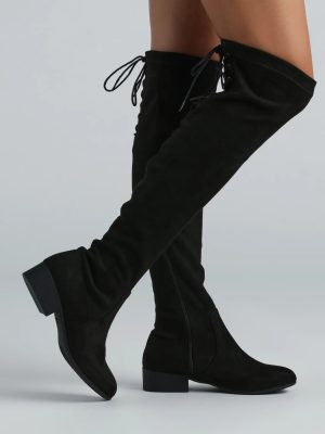 In Love Lace-Up Knee High Boots