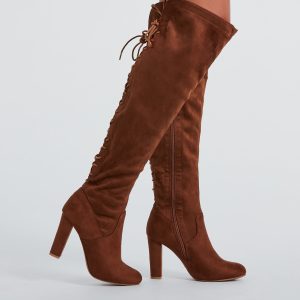Strut Your Stuff Lace-Up Over-The-Knee Boots