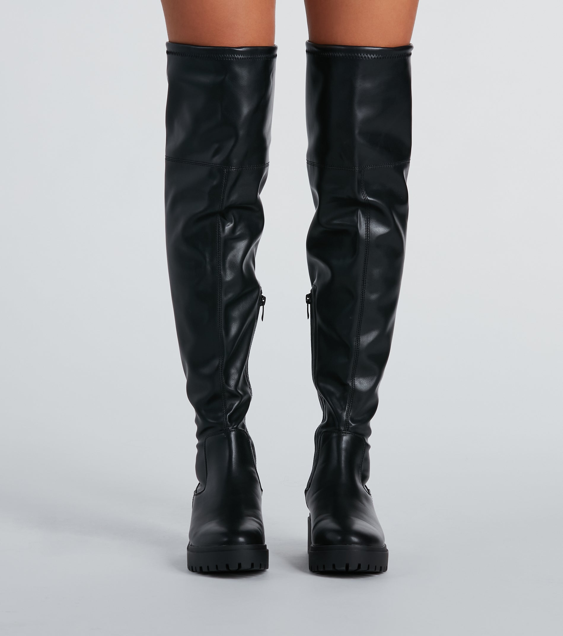Stomp It Up Thigh-High Lug Boots - Image 2