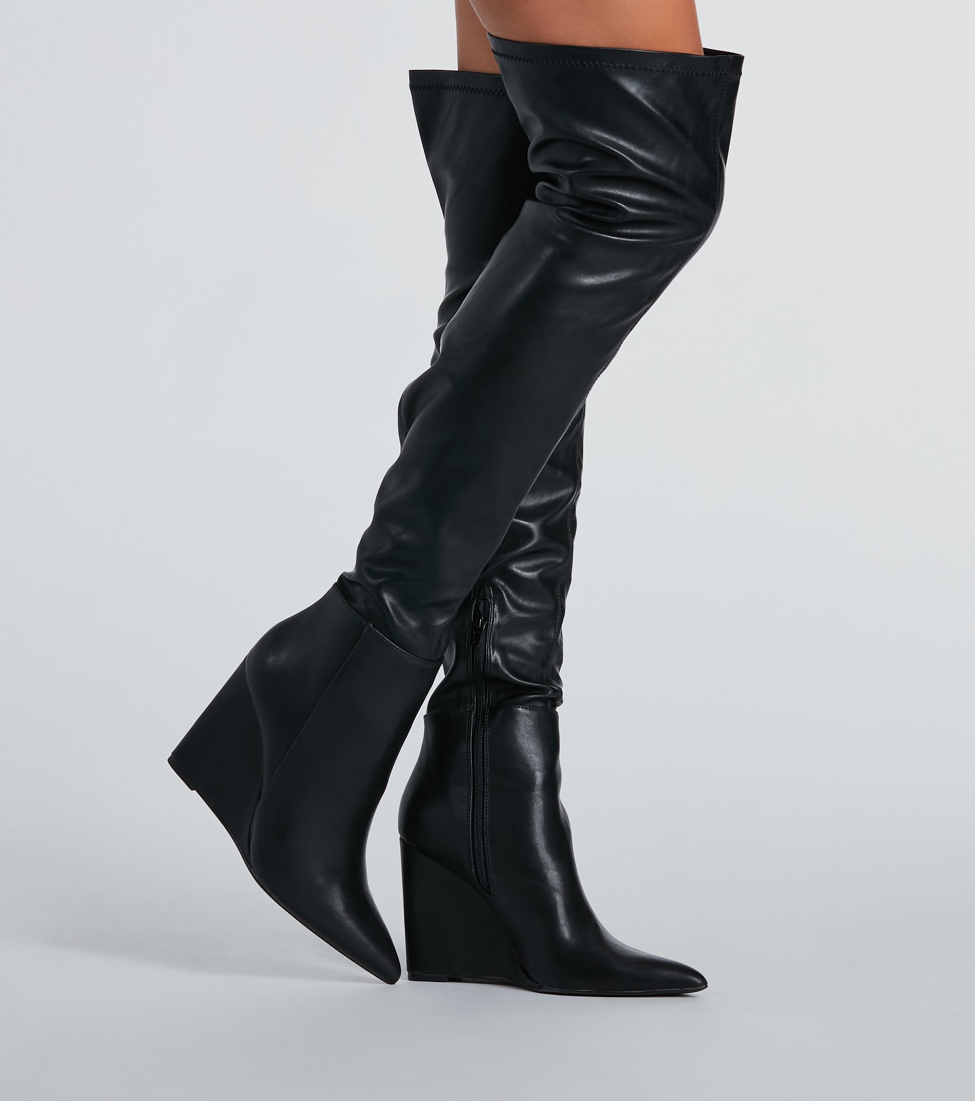 Standing Out Wedge Over-The-Knee Boots - Image 7