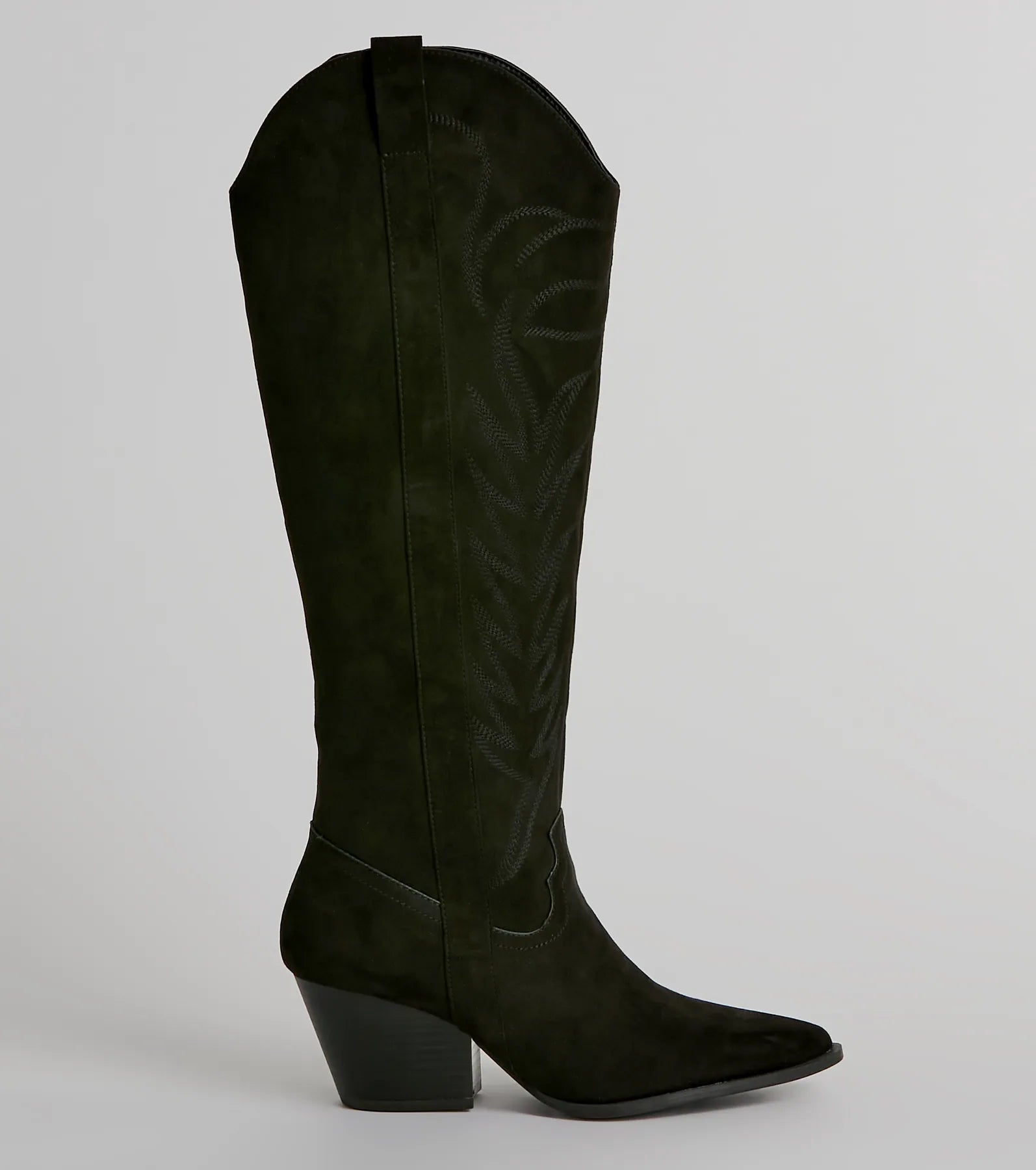 Get Struttin' Under-The-Knee Faux Suede Cowboy Boots - Image 3