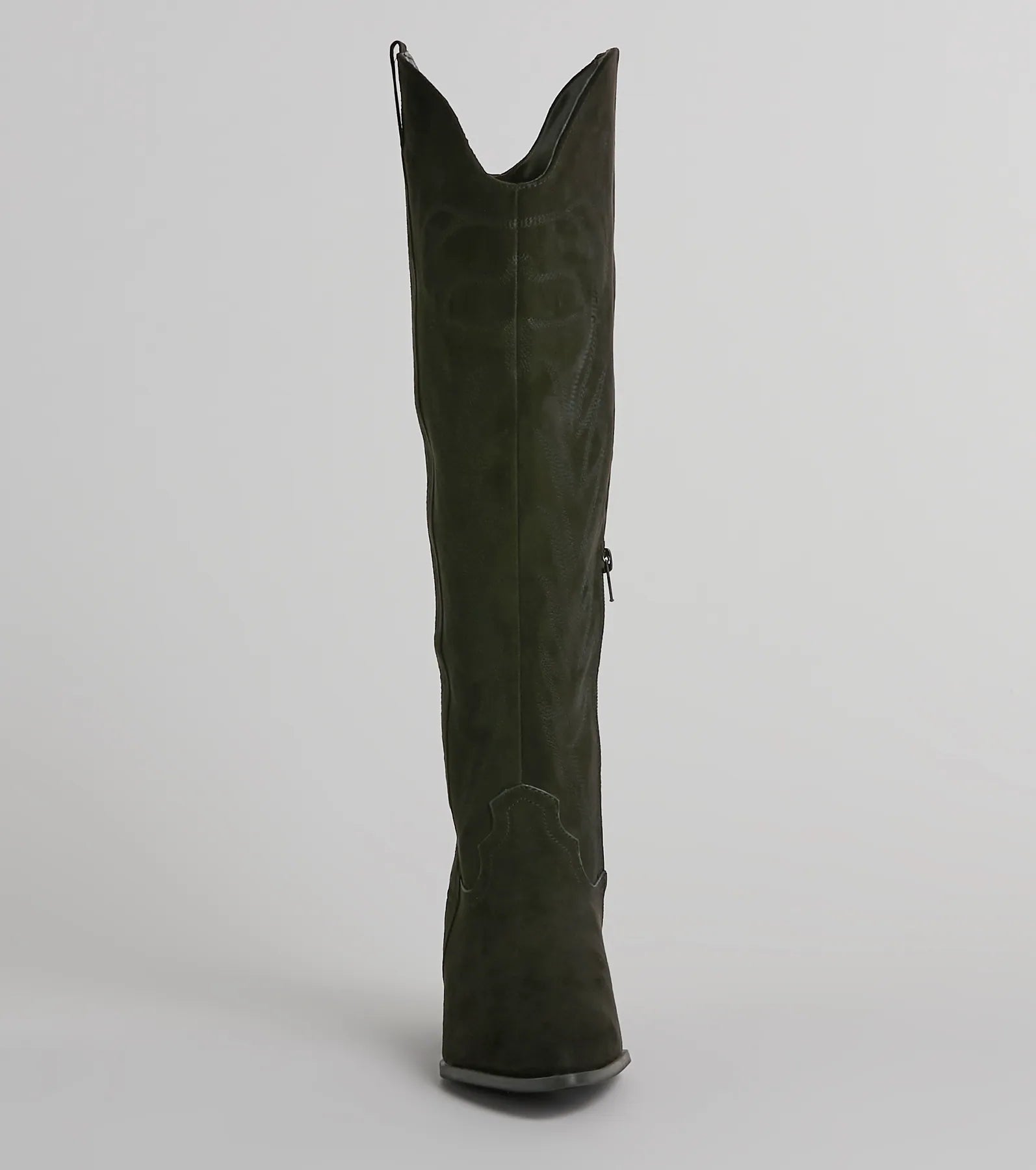 Get Struttin' Under-The-Knee Faux Suede Cowboy Boots - Image 4