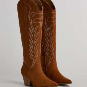 Kick Up The Dust Knee High Suede Western Boots