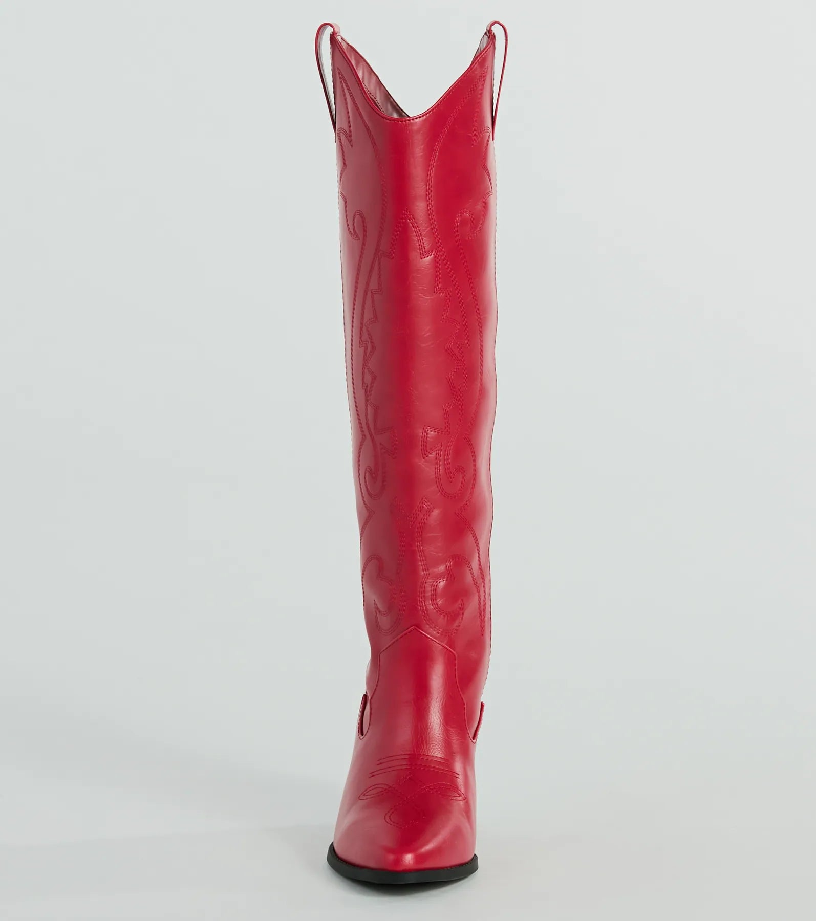 Country Era Faux Leather Under-The-Knee Cowboy Boots - Image 3