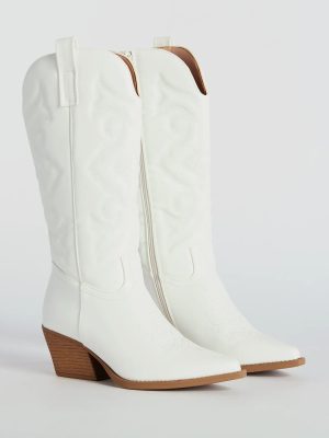 What A Beaut Faux Leather Cowboy Boots