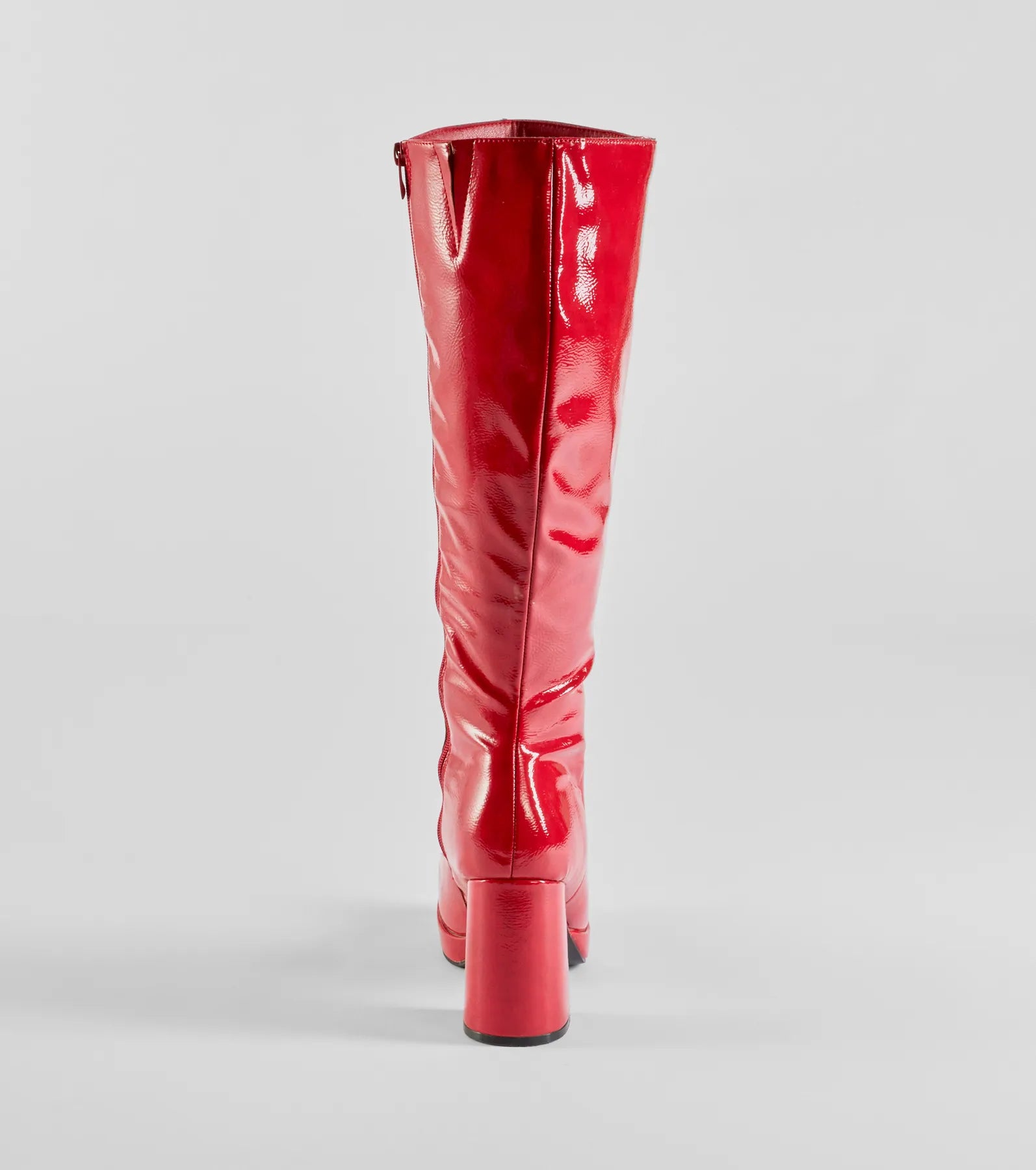 So Stunning Patent Faux Leather Under The Knee Platform Boots - Image 4