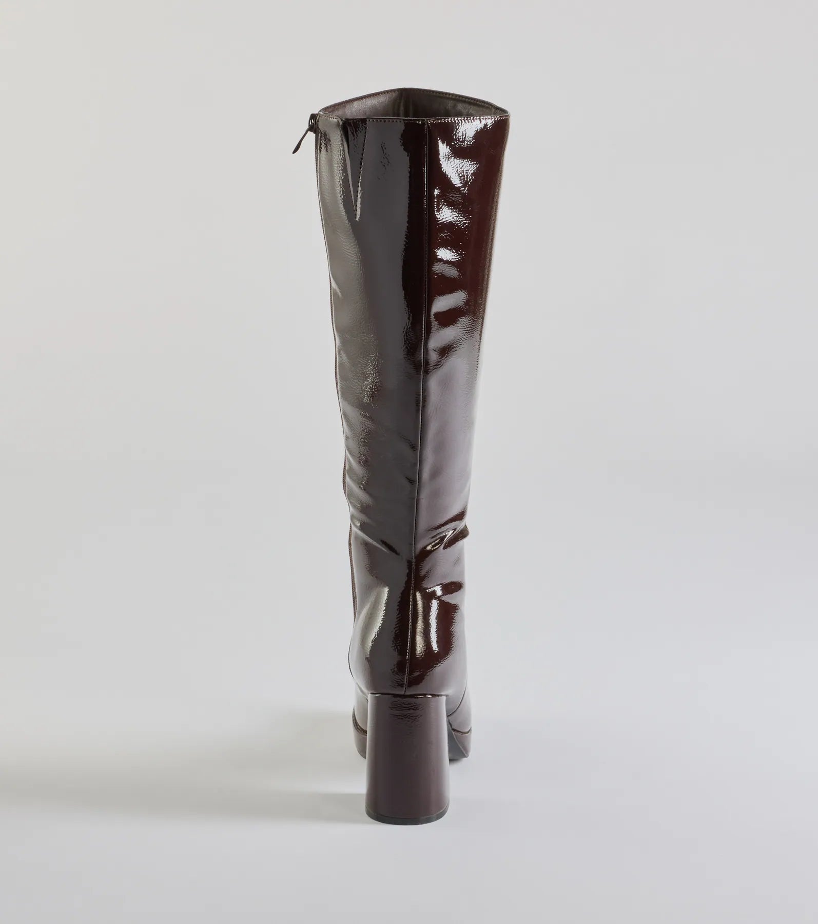 So Stunning Patent Faux Leather Under The Knee Platform Boots - Image 8