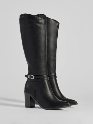 Strut The Streets Under-The-Knee Faux Leather Boots