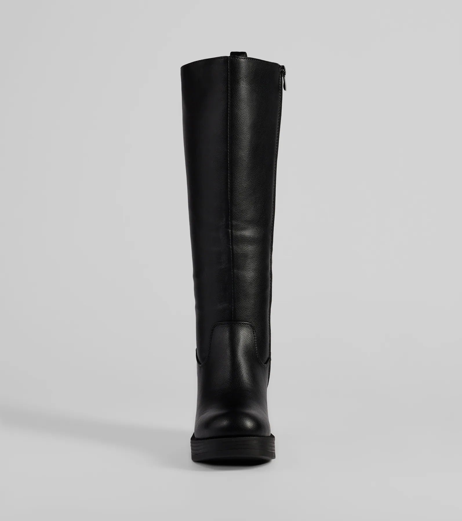 Edgy Chic Under-The-Knee Moto Platform Boots - Image 3