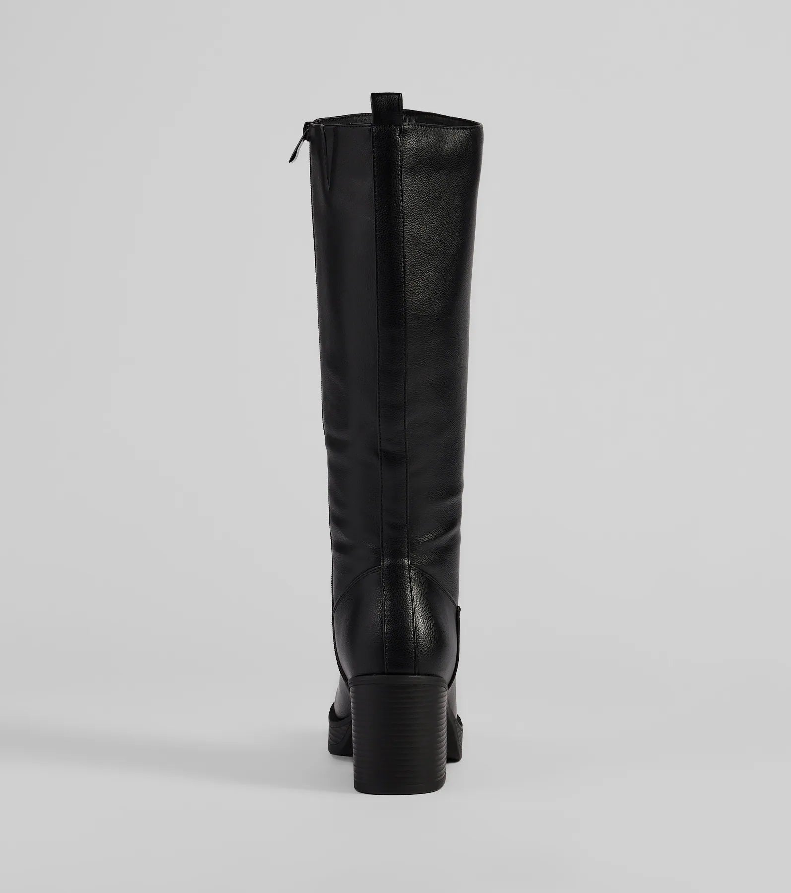 Edgy Chic Under-The-Knee Moto Platform Boots - Image 4