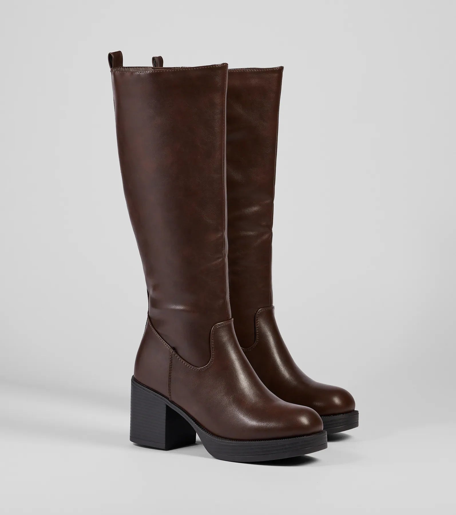Edgy Chic Under-The-Knee Moto Platform Boots - Image 9
