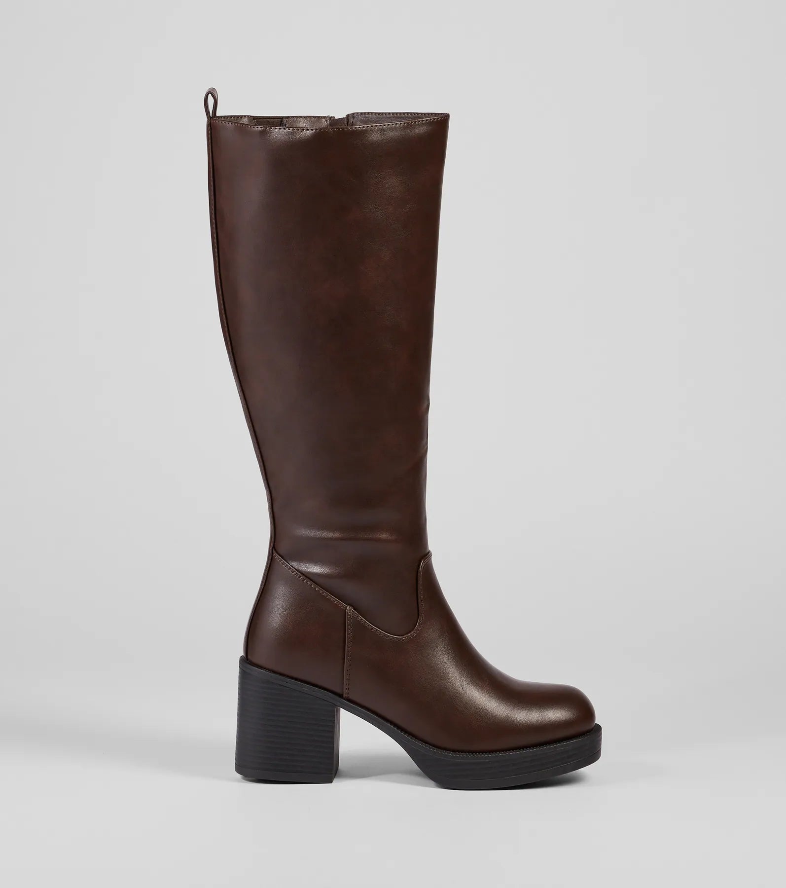 Edgy Chic Under-The-Knee Moto Platform Boots - Image 10