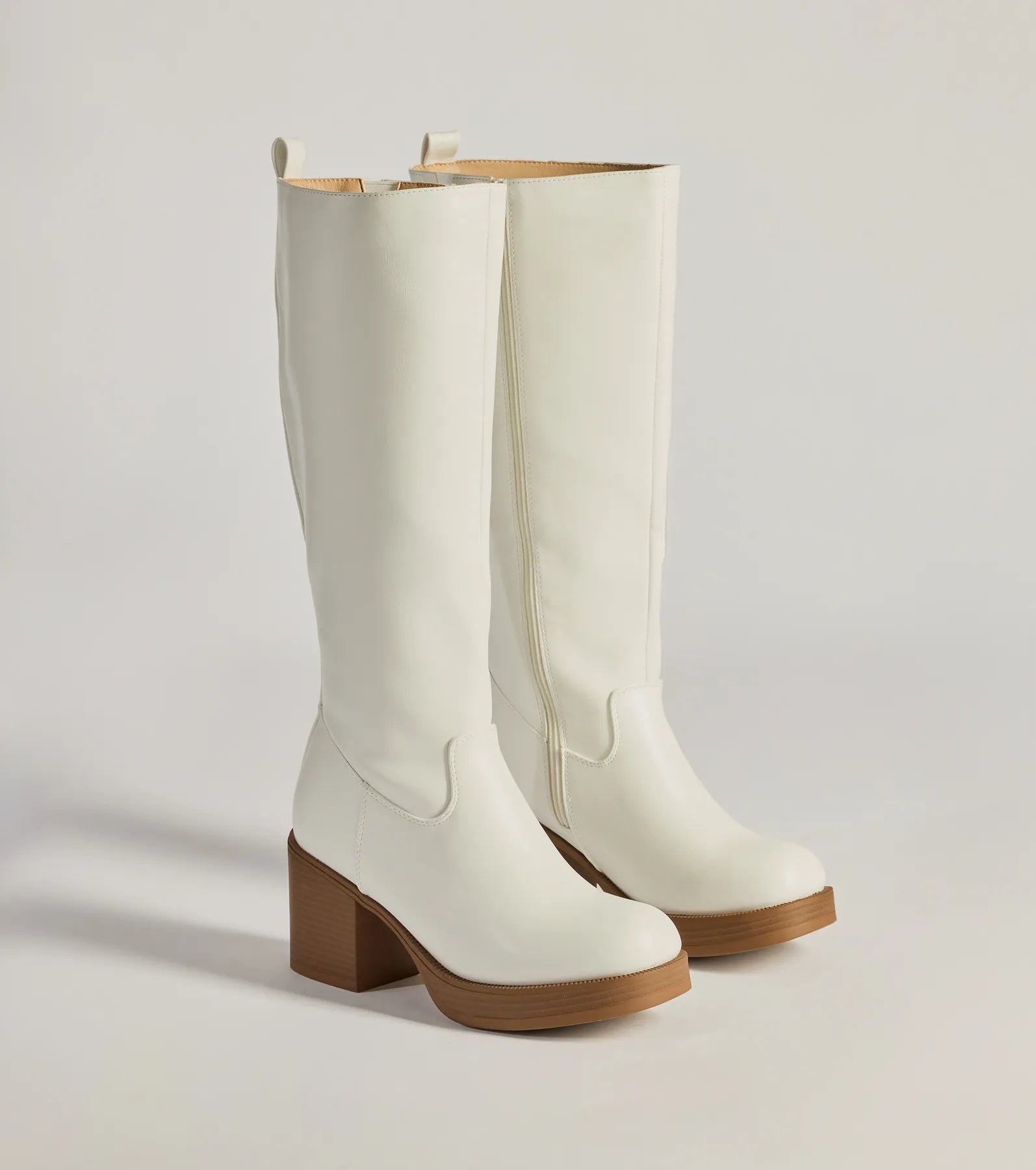 Edgy Chic Under-The-Knee Moto Platform Boots - Image 5