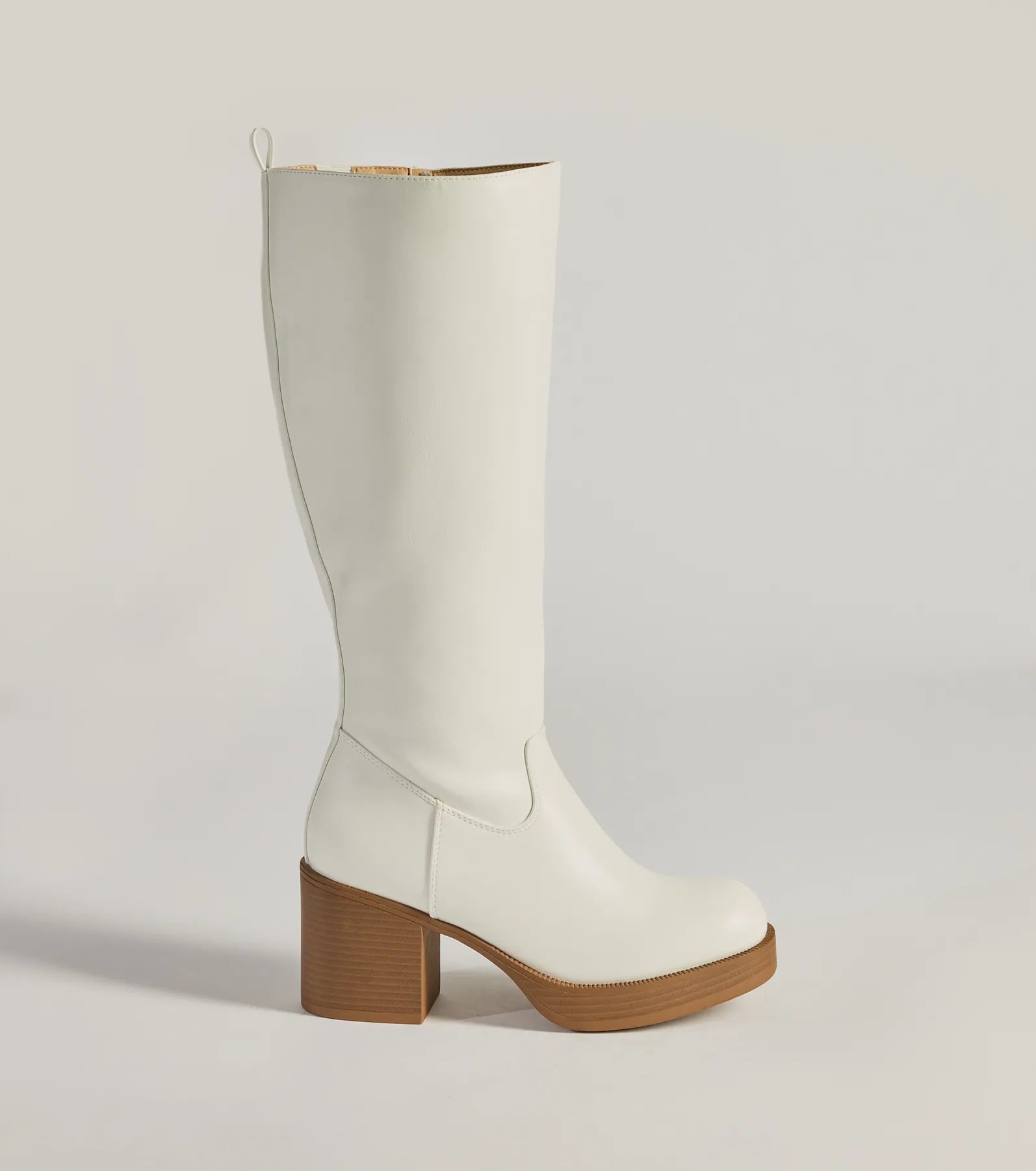 Edgy Chic Under-The-Knee Moto Platform Boots - Image 6