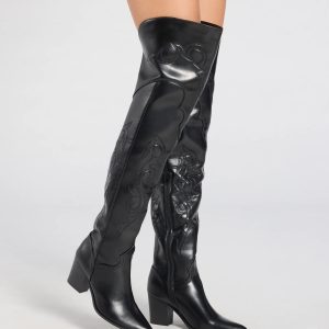 Sleek Western Vibe Thigh High Cowboy Boots