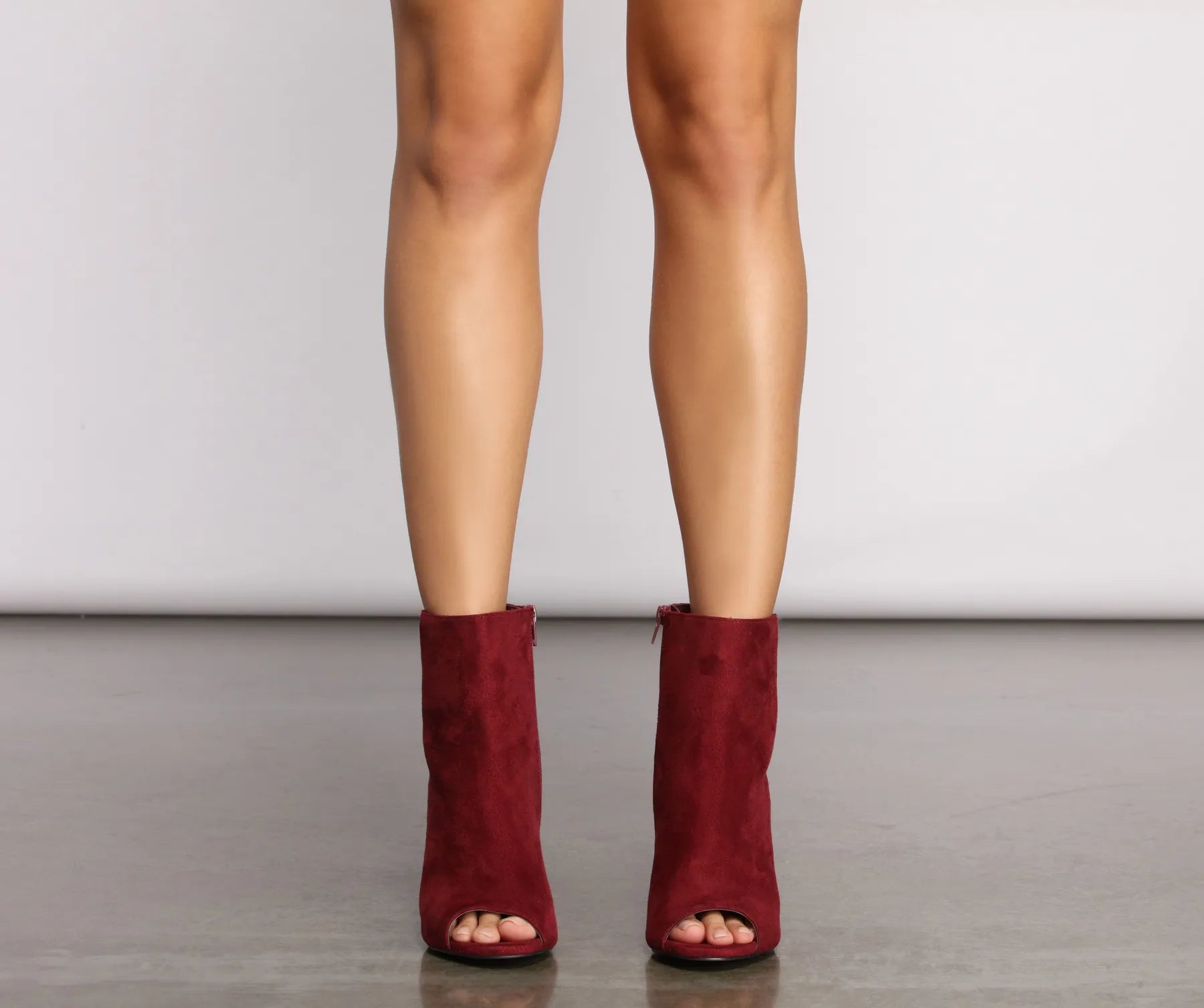 Peep Toe High Heel Ankle Booties - Image 8