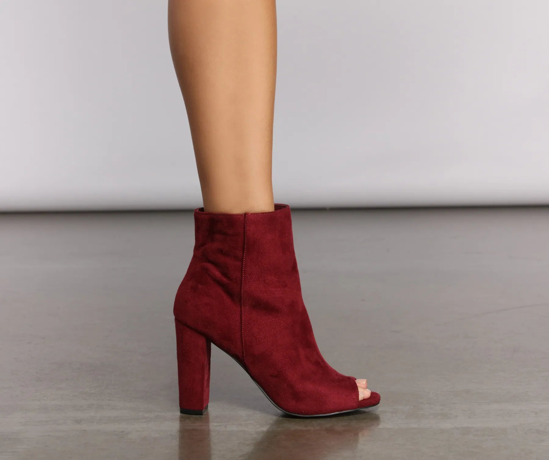 Peep Toe High Heel Ankle Booties - Image 9