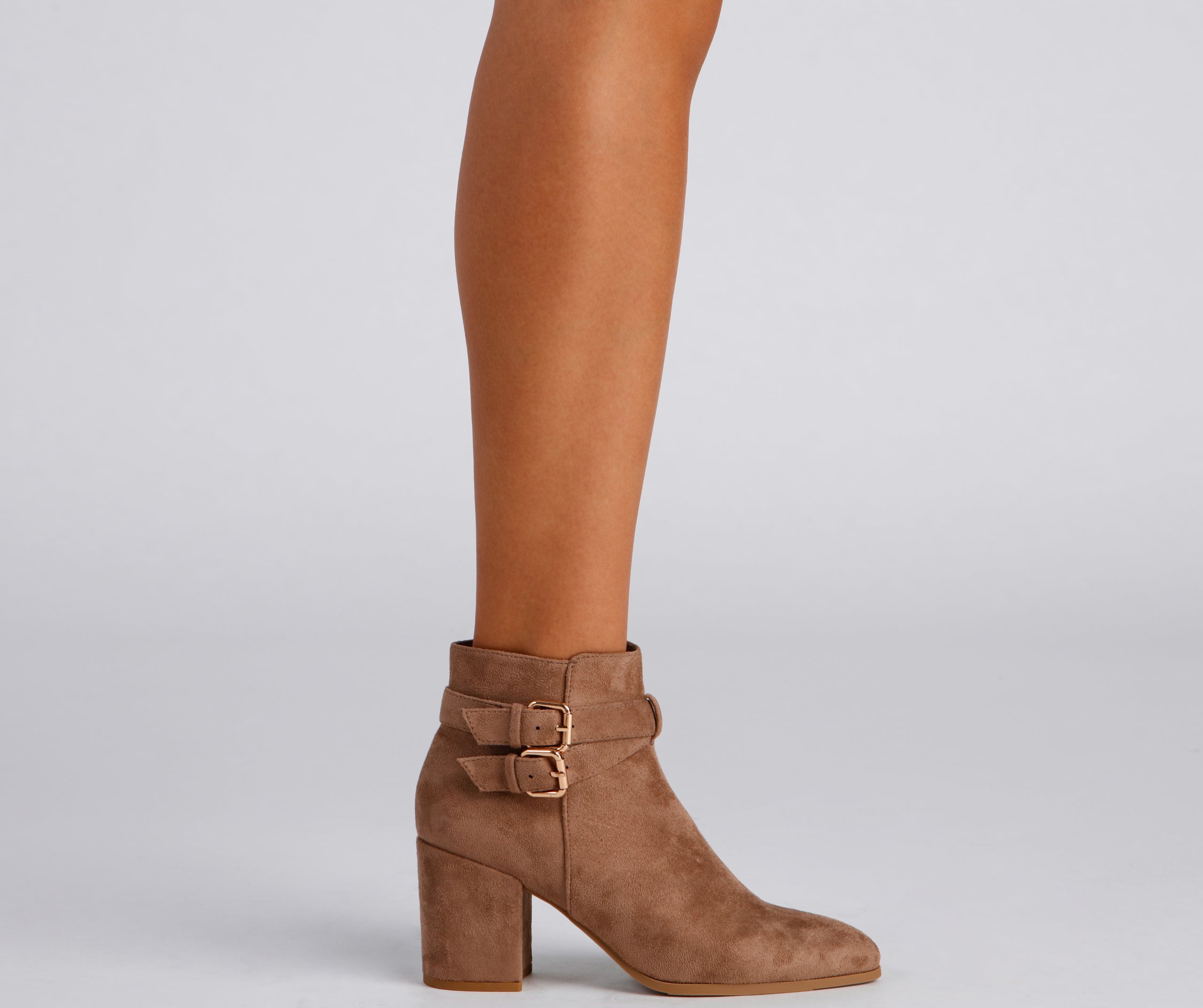 Buckle Detail Pointed Toe Booties - Image 3