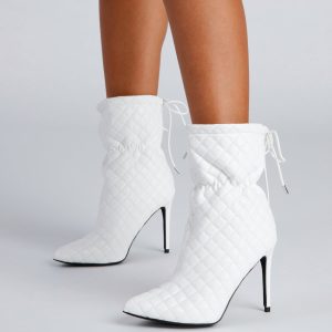 Fashion Puff Quilted Stiletto Booties