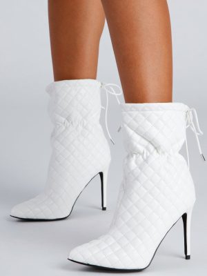 Fashion Puff Quilted Stiletto Booties