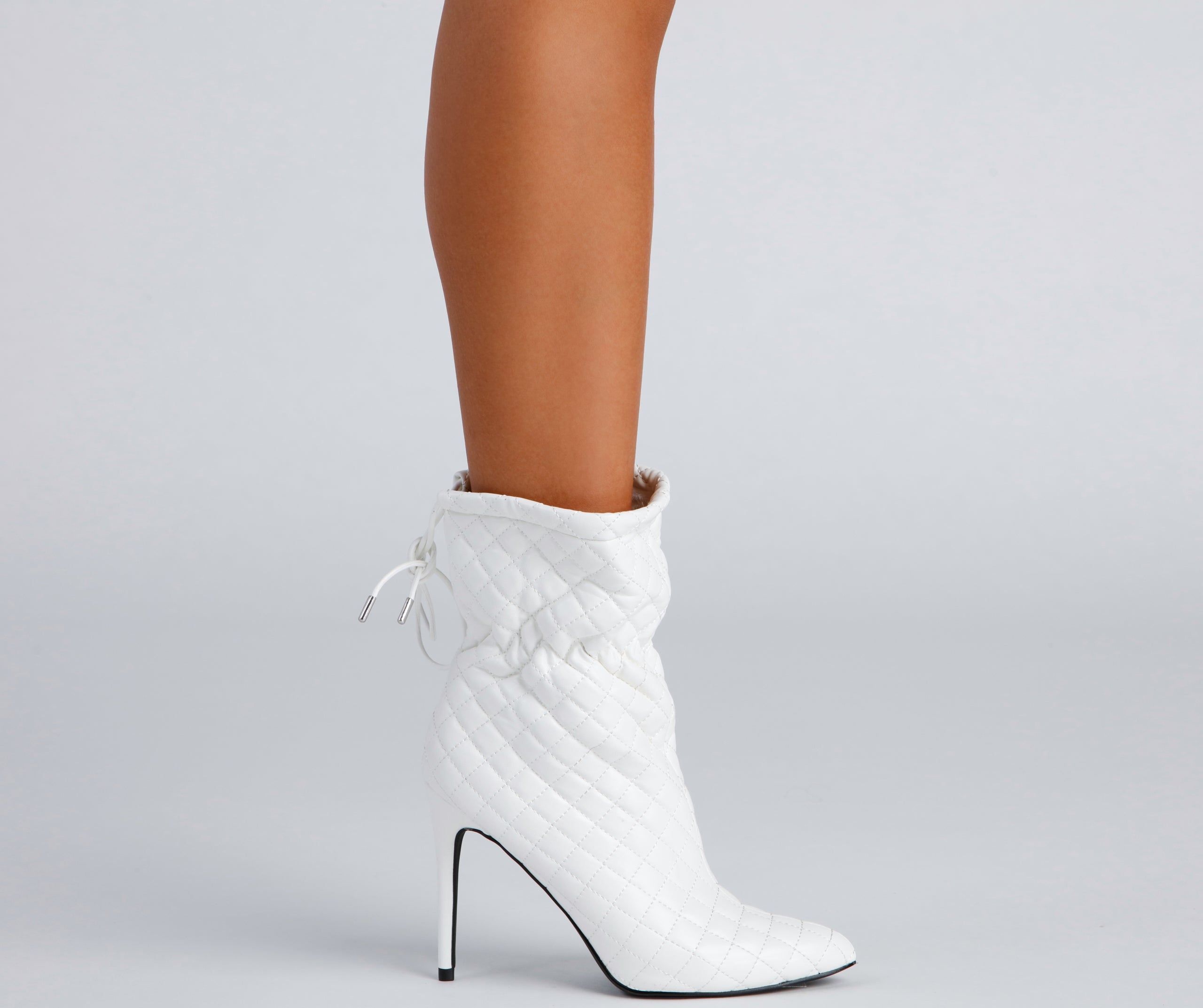 Fashion Puff Quilted Stiletto Booties - Image 3
