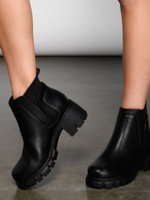 On The Edge Trendy Lug Sole Bootie