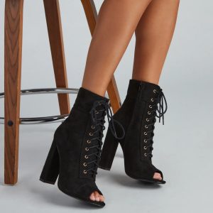 It Girl Lace-Up Booties
