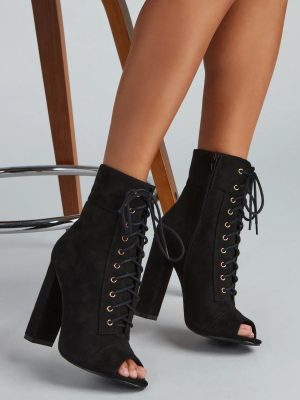 It Girl Lace-Up Booties
