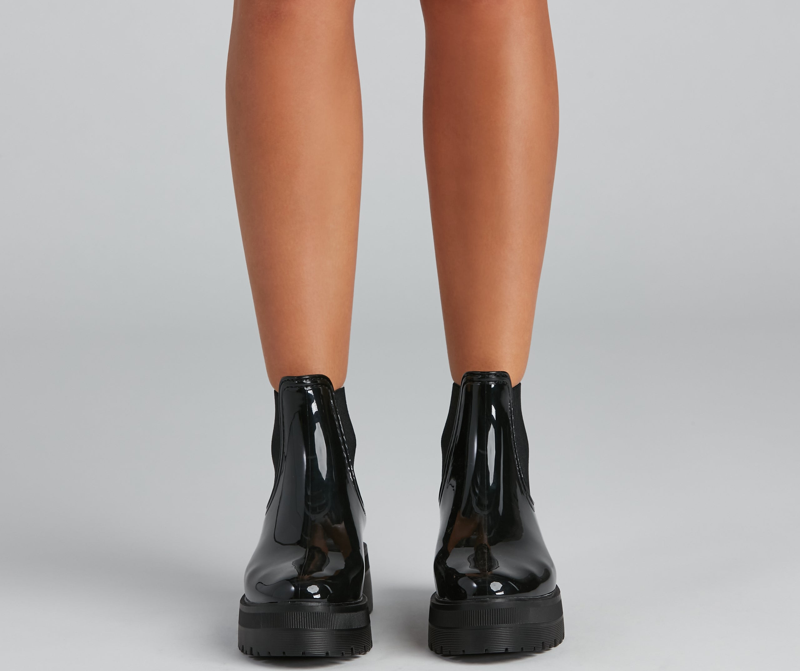 One True Lug Patent Chunky Boots - Image 2
