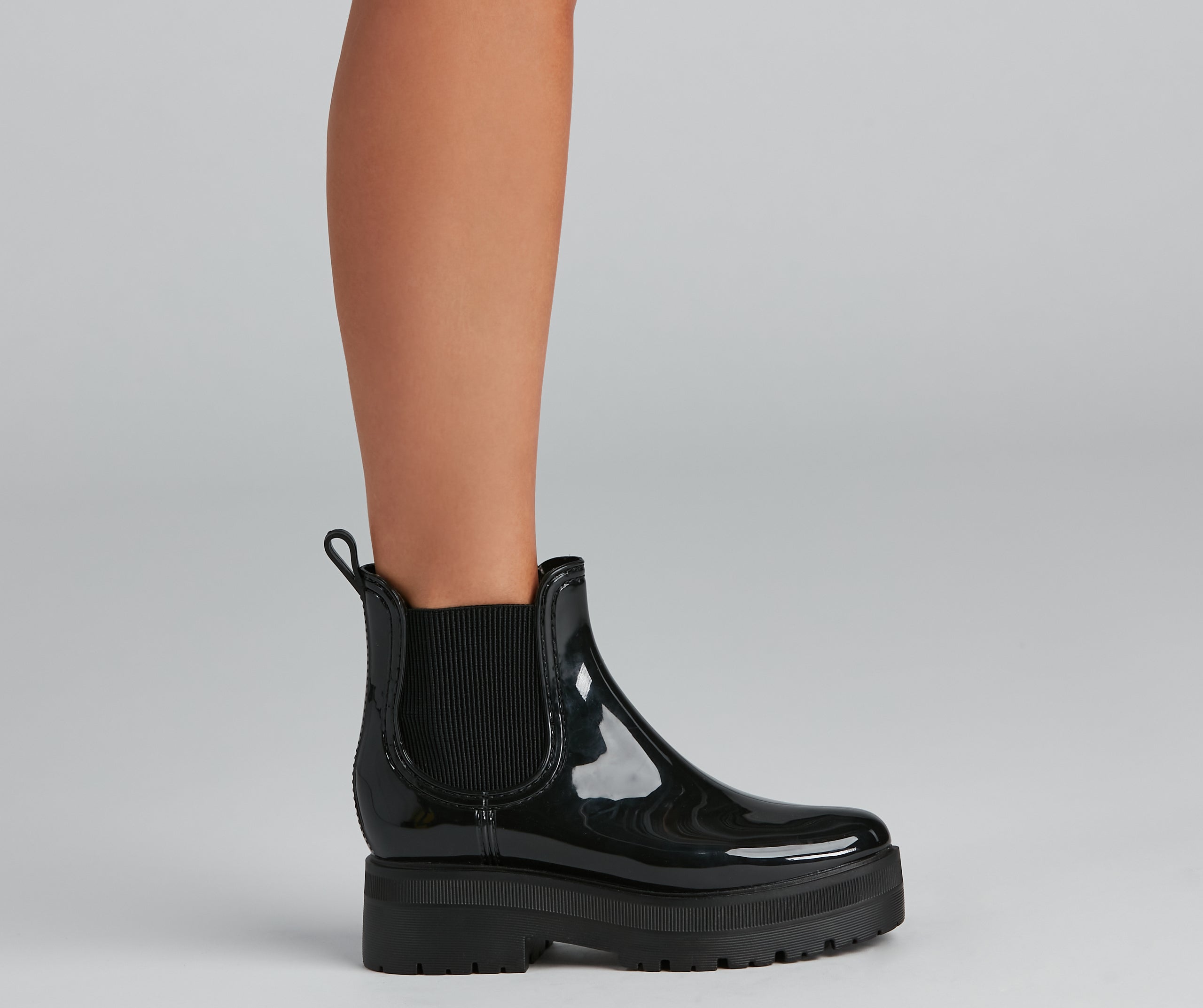 One True Lug Patent Chunky Boots - Image 3