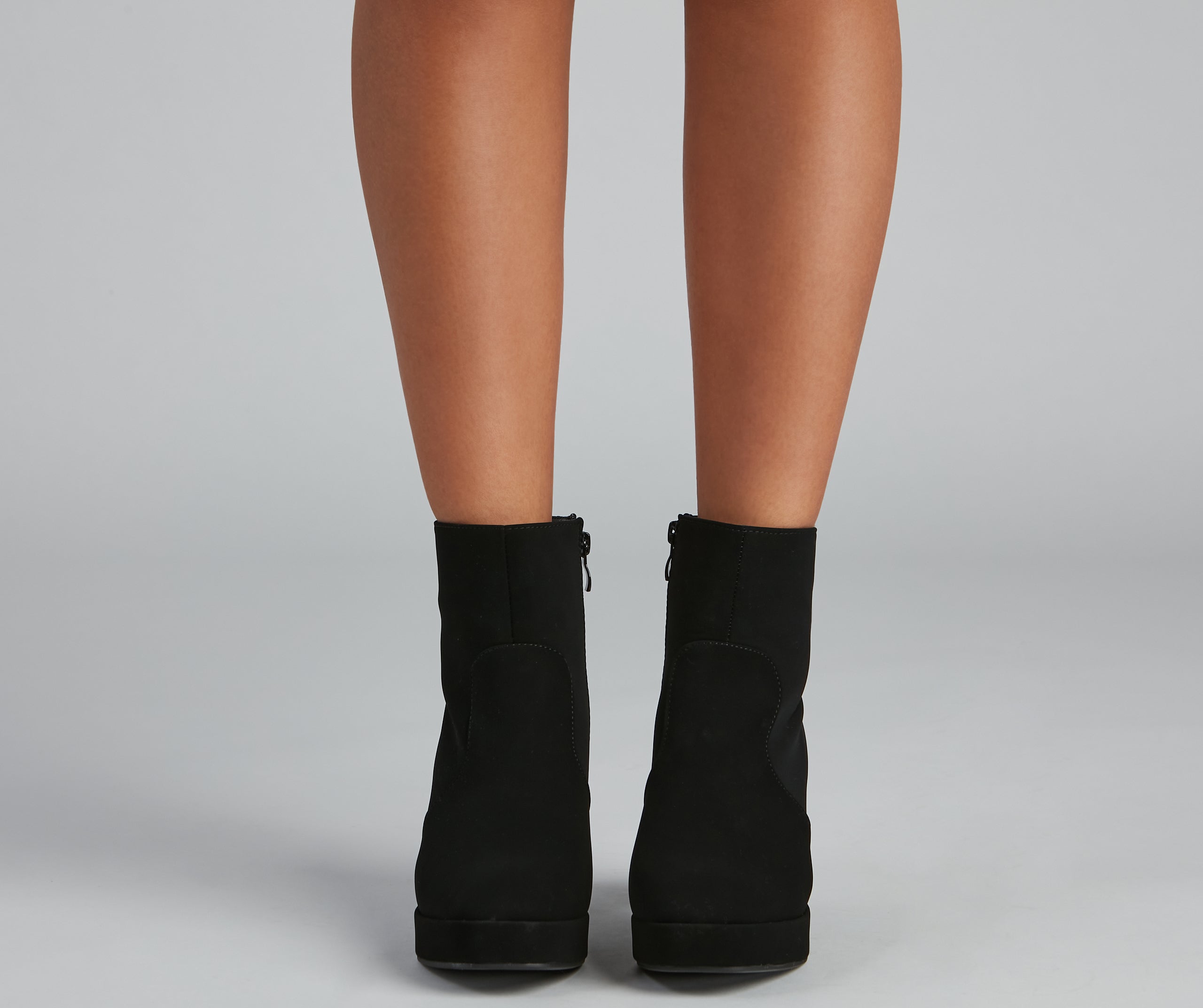 Uptown Chic Nubuck Platform Booties - Image 3