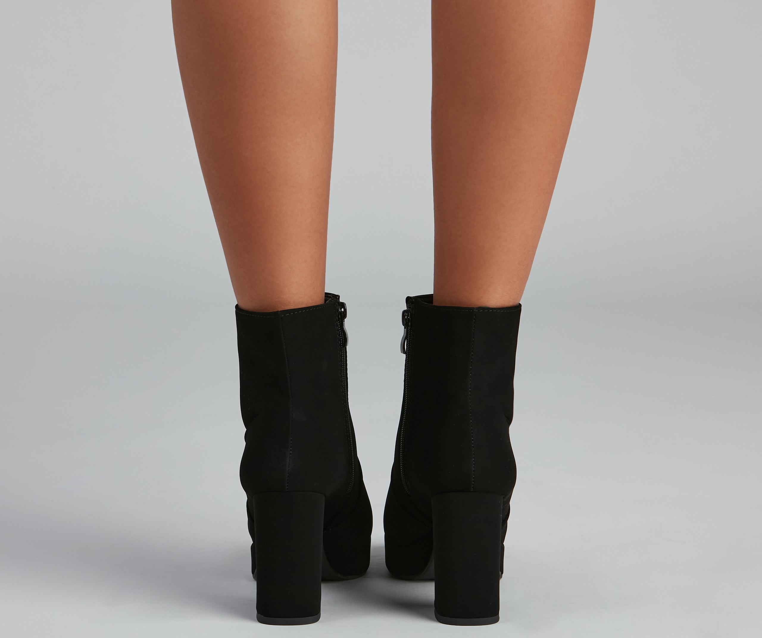 Uptown Chic Nubuck Platform Booties - Image 4