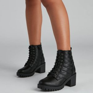 Everyday Edgy Lace-Up Booties