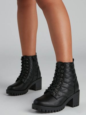 Everyday Edgy Lace-Up Booties