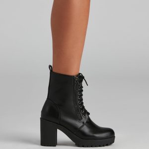 Walk On By Lug Combat Booties