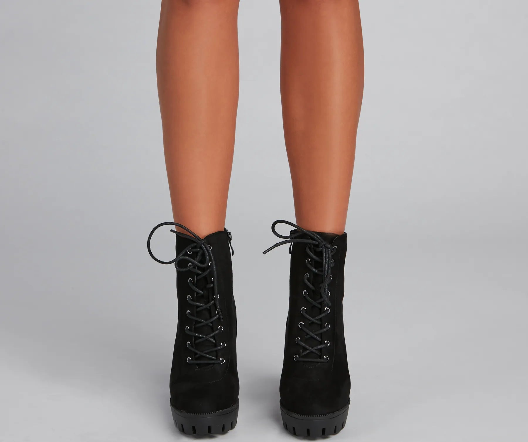 Edgy Heights Lace-Up Lug Booties - Image 2