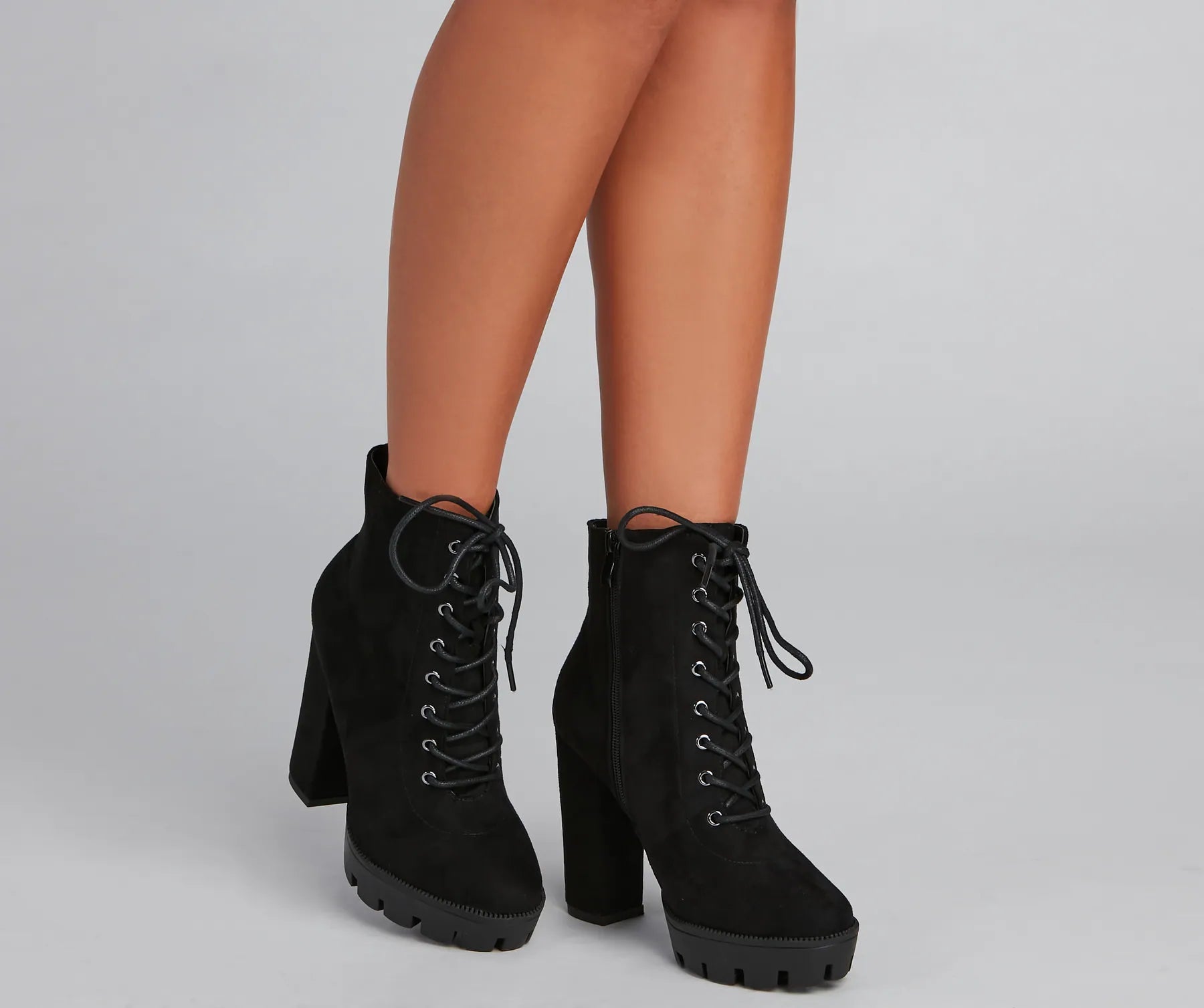Edgy Heights Lace-Up Lug Booties - Image 3