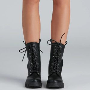 Cool Combat PU Lug Boots