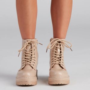 Croco Style Lug Sole Booties