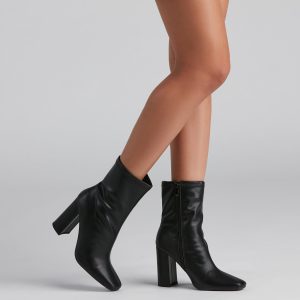 Fashion Square Toe Booties