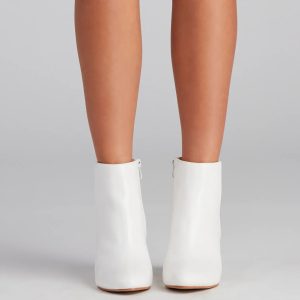 Style Goals Faux Leather Almond Toe Booties