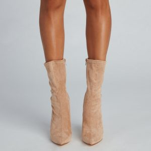 Fashion Forward Faux Suede Stiletto Boots