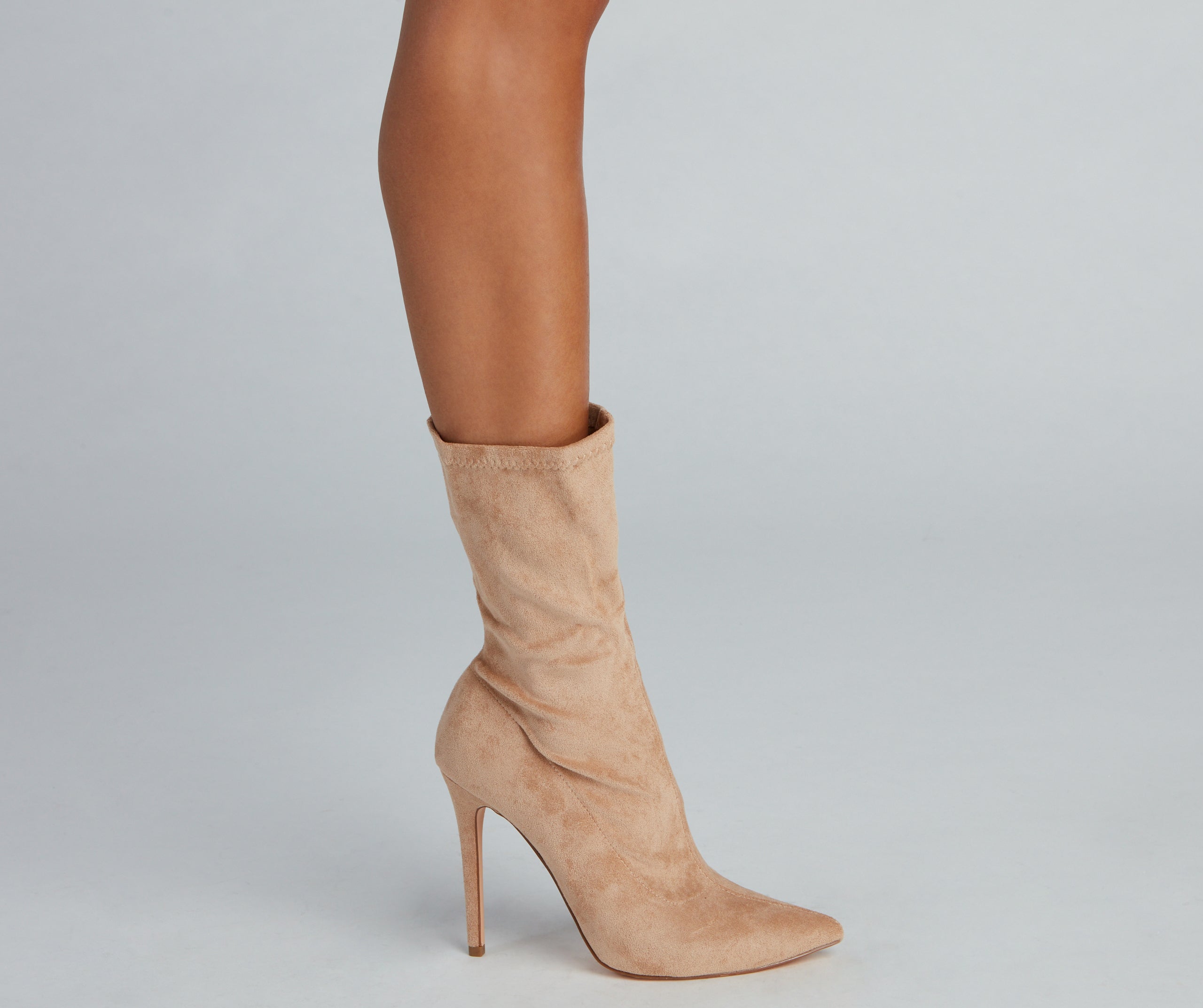 Fashion Forward Faux Suede Stiletto Boots - Image 3