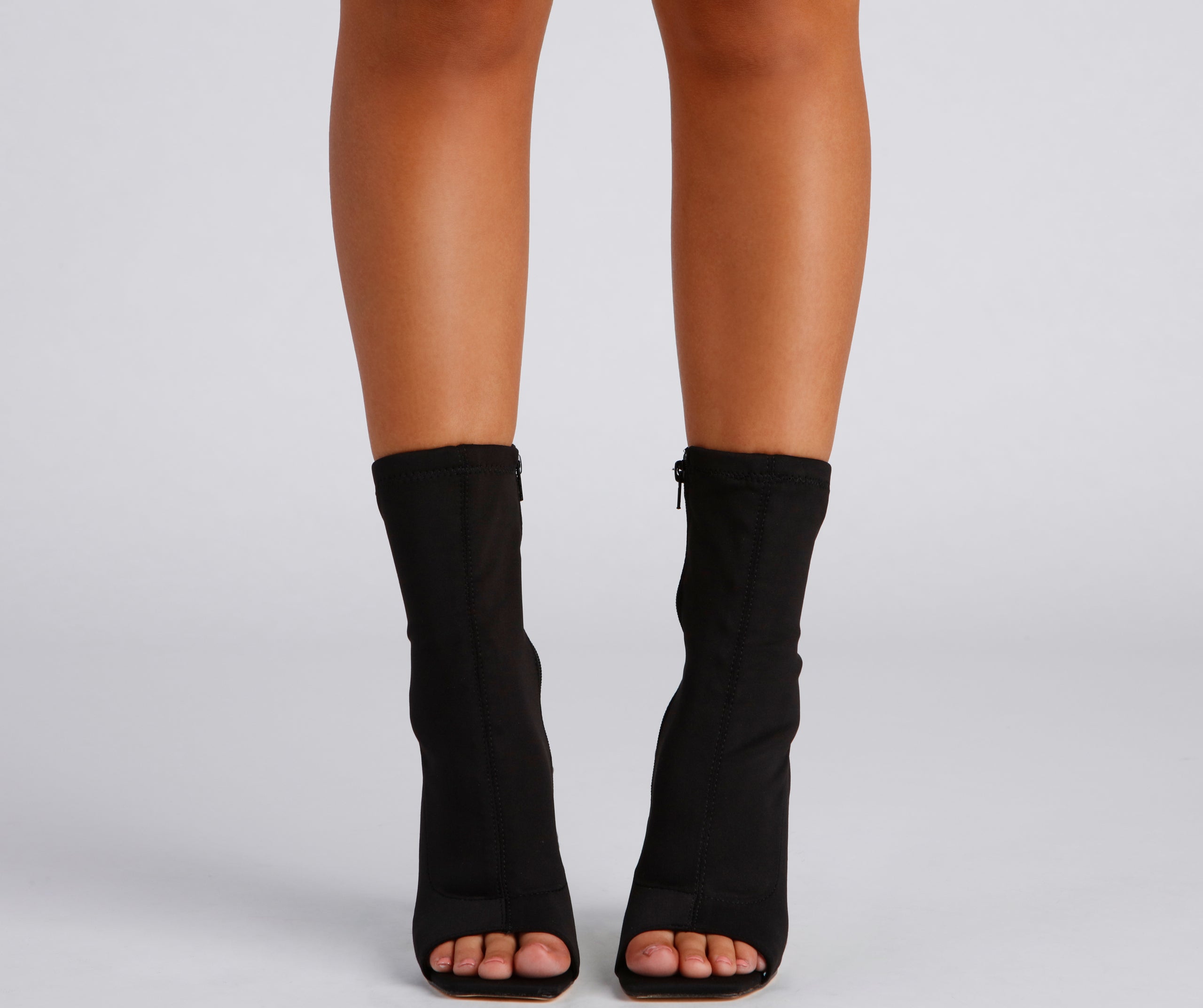 Peep Toe Stunner Stiletto Booties - Image 2