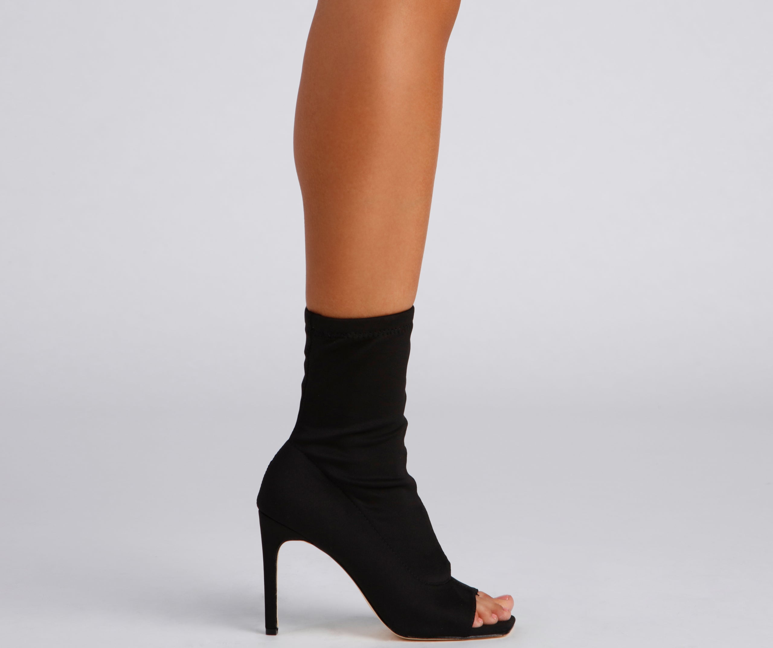 Peep Toe Stunner Stiletto Booties - Image 3